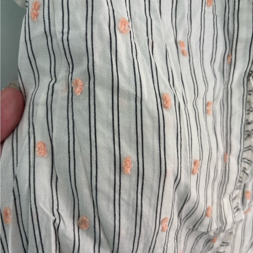 LOFT Ruffle Sleeve Striped Blouse - Size XS - Picture 4 of 7
